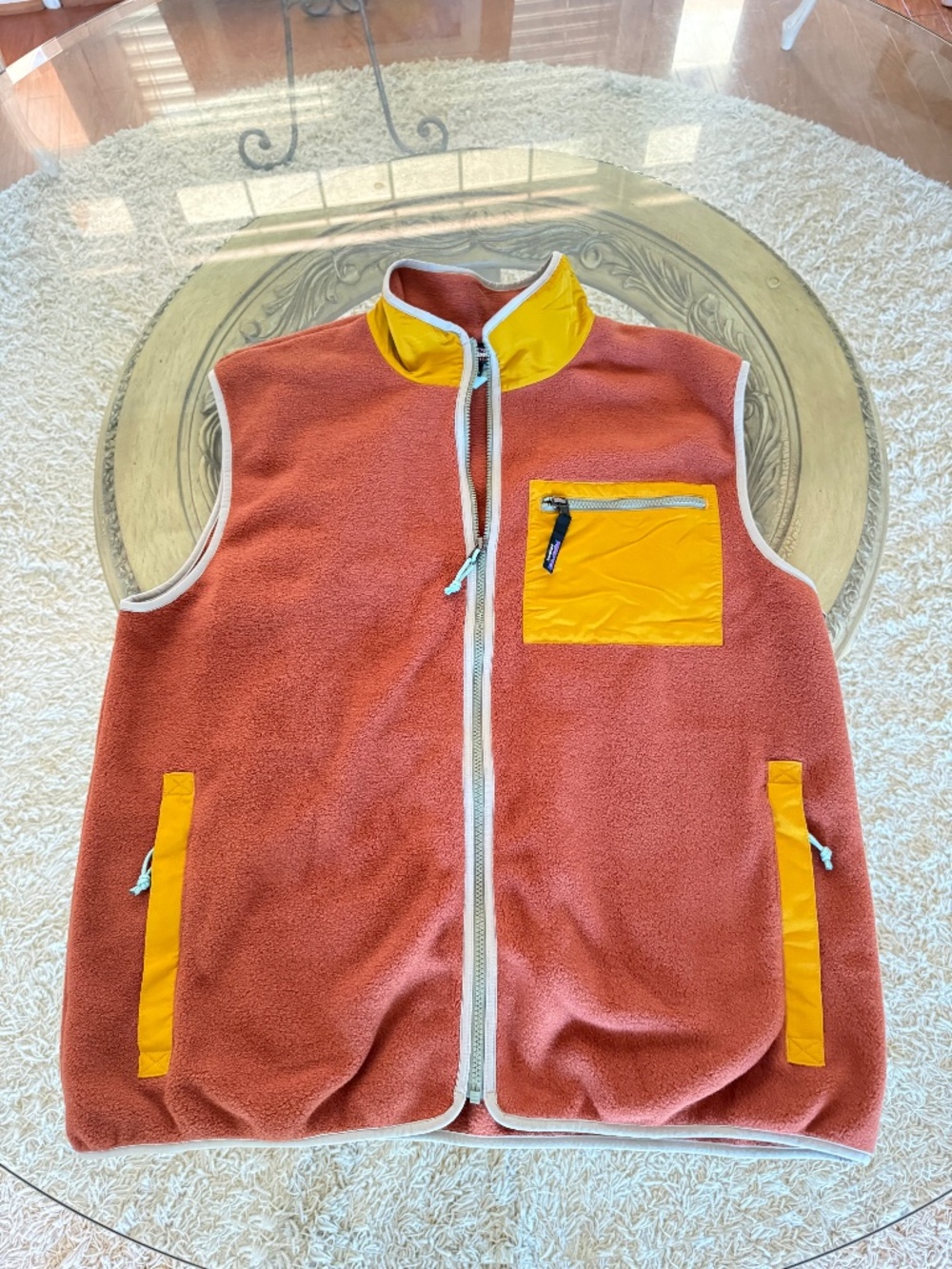 Patagonia Retro Pile Fleece Vest Mens XXL Ruse Blue Gold Rare Colorway Fall 2018
